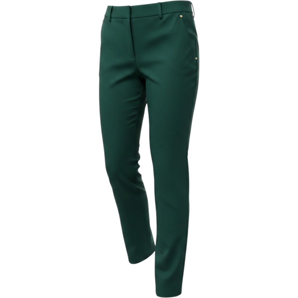Anne Klein Women Size 4 Green Dress Pants Straight Bootcut Career Trousers Gold